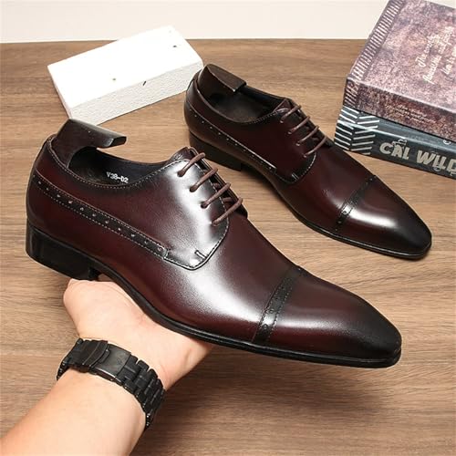 Mens Formal Shoes Oxford Genuine Leather Shoes Fashion Pointed Toe Lace-Up Formal Business Wedding Dress Shoes for Men3