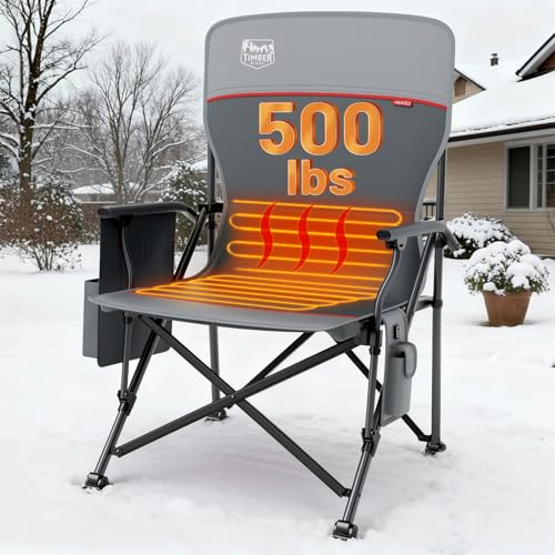 TIMBER RIDGE Oversized Heated Camping Chair for Outdoor...