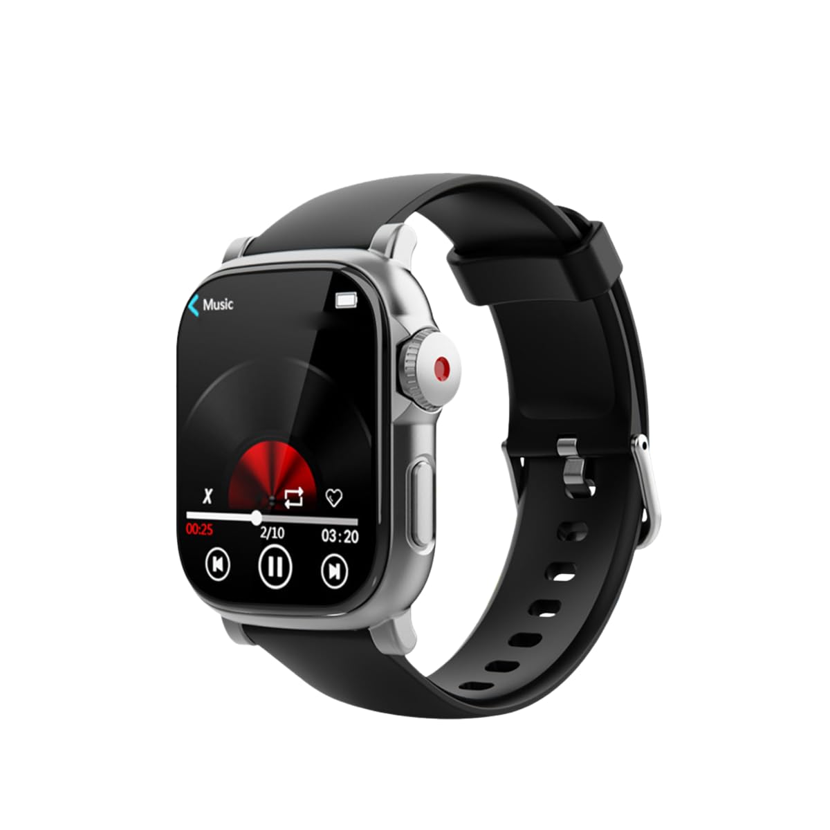 Tosuny Lettore MP3 Indossabile con Bluetooth 5.4, Lettore Musicale Portatile con Touchscreen e Band da Polso da 2", Altoparlante Integrato, E-book, Registratore Vocale, Contapassi, (16G)