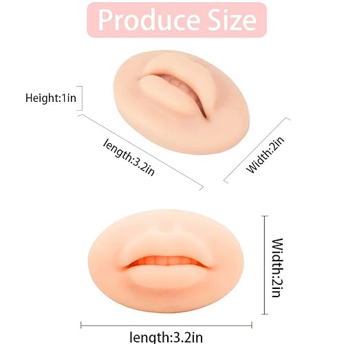 Miniatura 5 de AIYUENCICI 2 piezas de labios de práctica de tatuaje 3D, silicona suave, piel falsa realista para maquillaje semipermanente, kit de entrenamiento de