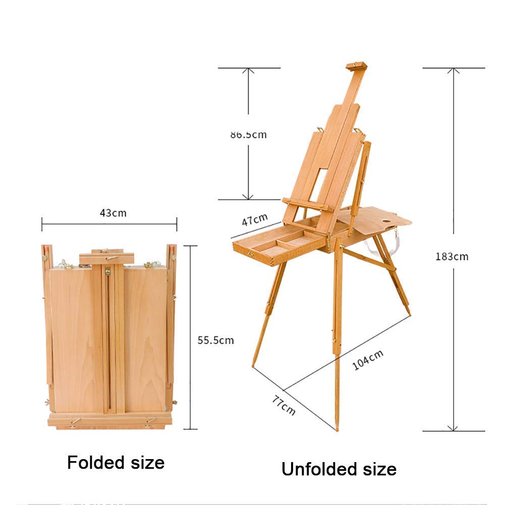 Malstaffelei Holzstaffelei, Staffelei Zeichenhalter Holz Malkasten Werbeständer Malerei Ausstellungsstand Kunstbedarf