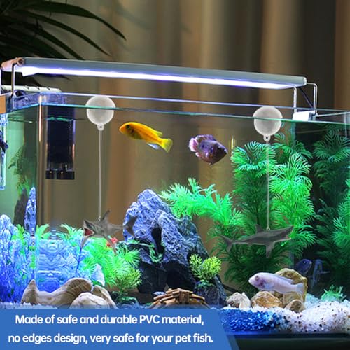Image of Tookie 4sets Fish Tank Shark Decoration, Floating Fish Tank Figurine Mini Realistic Sharks with Water Balloon Floating Aquarium Layout Prop(as Shown)