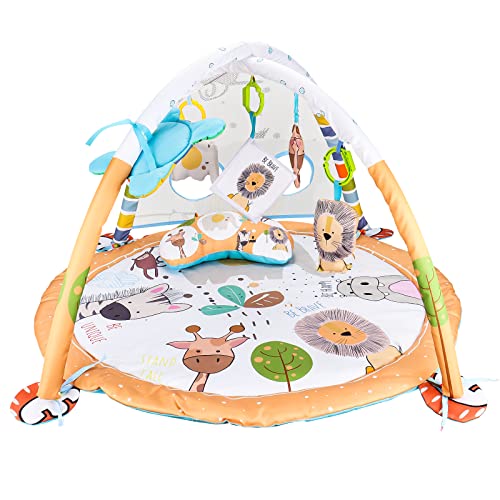 Image of Baby Gym Play Mat Baby Activity Gym for Sensory and Motor Skill Development, Language Discovery, Thicker and Non Slip Baby Play Gym Mat for Babies and Toddlers