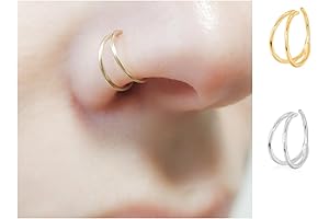 925 Sterling Silver 18K Gold Plated Nose Hoop