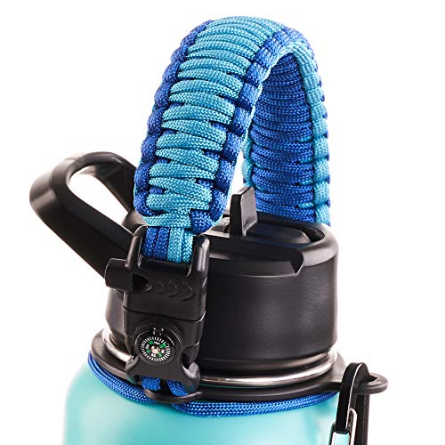 WaterFit Paracord Handle for Hydro Flask Wide Mouth Water Bottle - Improved Design