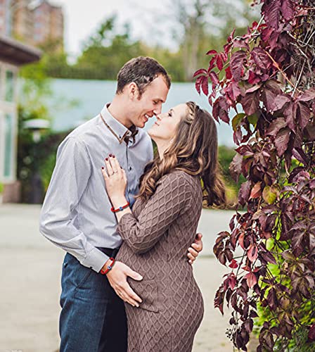 CASDAN Evil Eye Bracelets for Women Red Knot String Hamsa Kabbalah Protection Good Luck Ojo Bracelet Adjustable Friendship Bracelets Set Family3