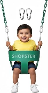 Shopster Flexible Baby/Infant Deluxe High Back Full Bucket Toddler Swing seat with Exclusive Pinch Protection Chain and Ca... Price In India