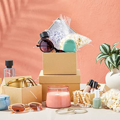 Stockroom Plus Pacote com 4 caixas de presente quadradas, caixas decorativas com tampas em 4 tamanho