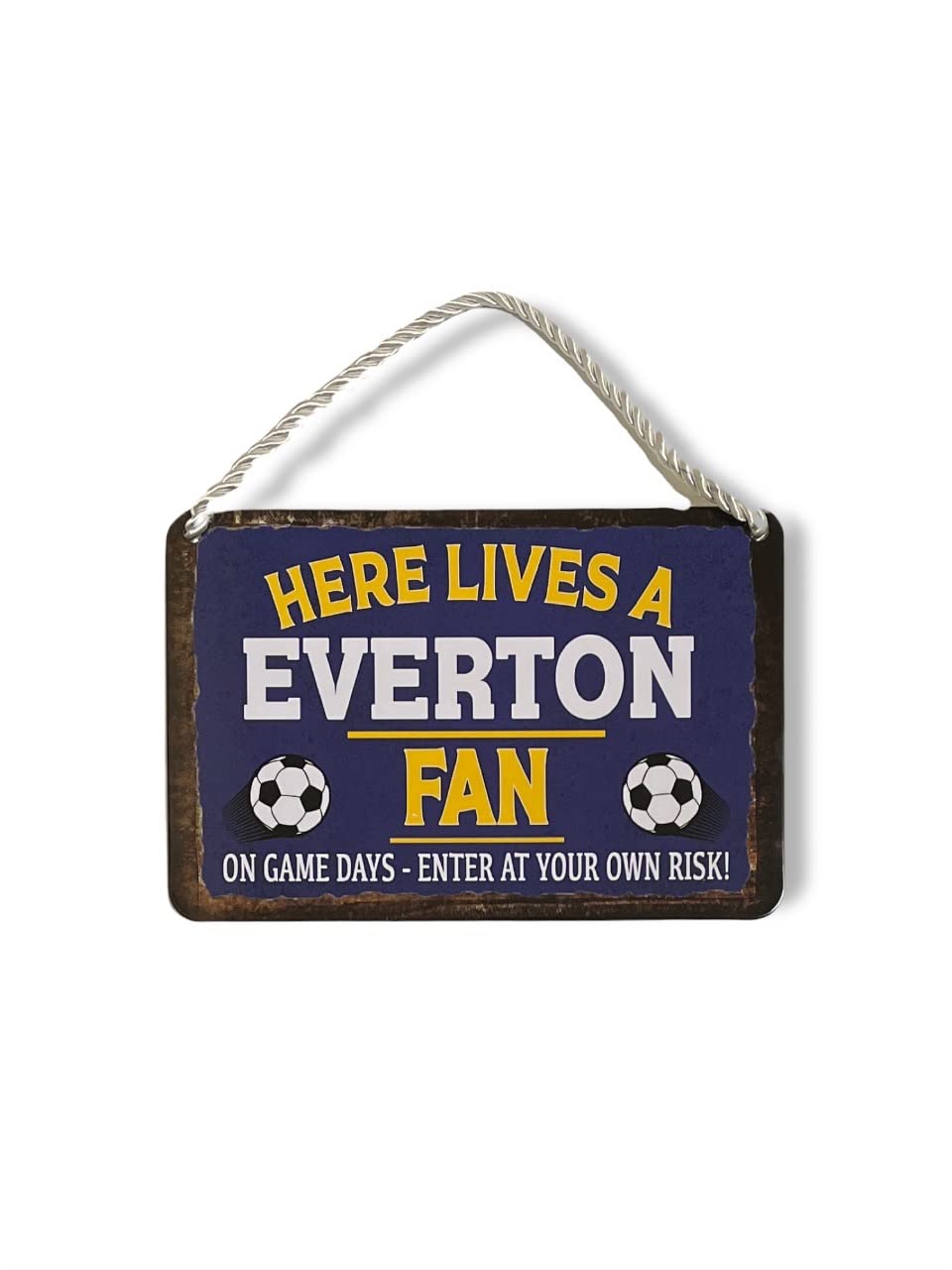 Retrostar Color May Metal Tin Sign - Everton Football Soccer Sports - Wall Plaque Retro Vintage 18X12 Cm Decorative Sign - For Bar Pub Dining Room Kitchen Bedroom Office Garage - Funny Stylish Gift Small