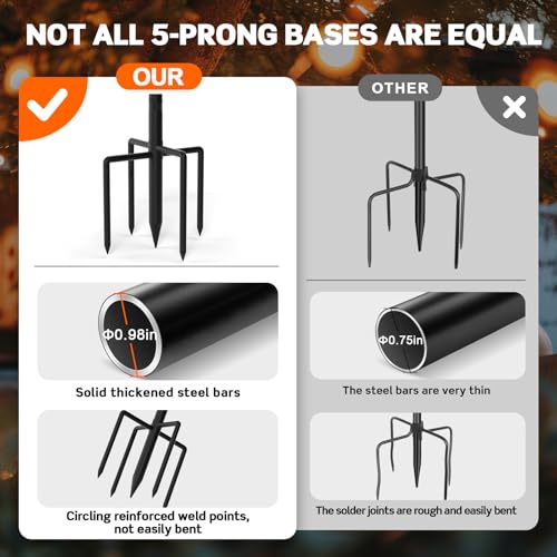 10' WeValor String Light Poles w/ 5-Prong Base: 6-Pack $22.29 4-Pack - image 5