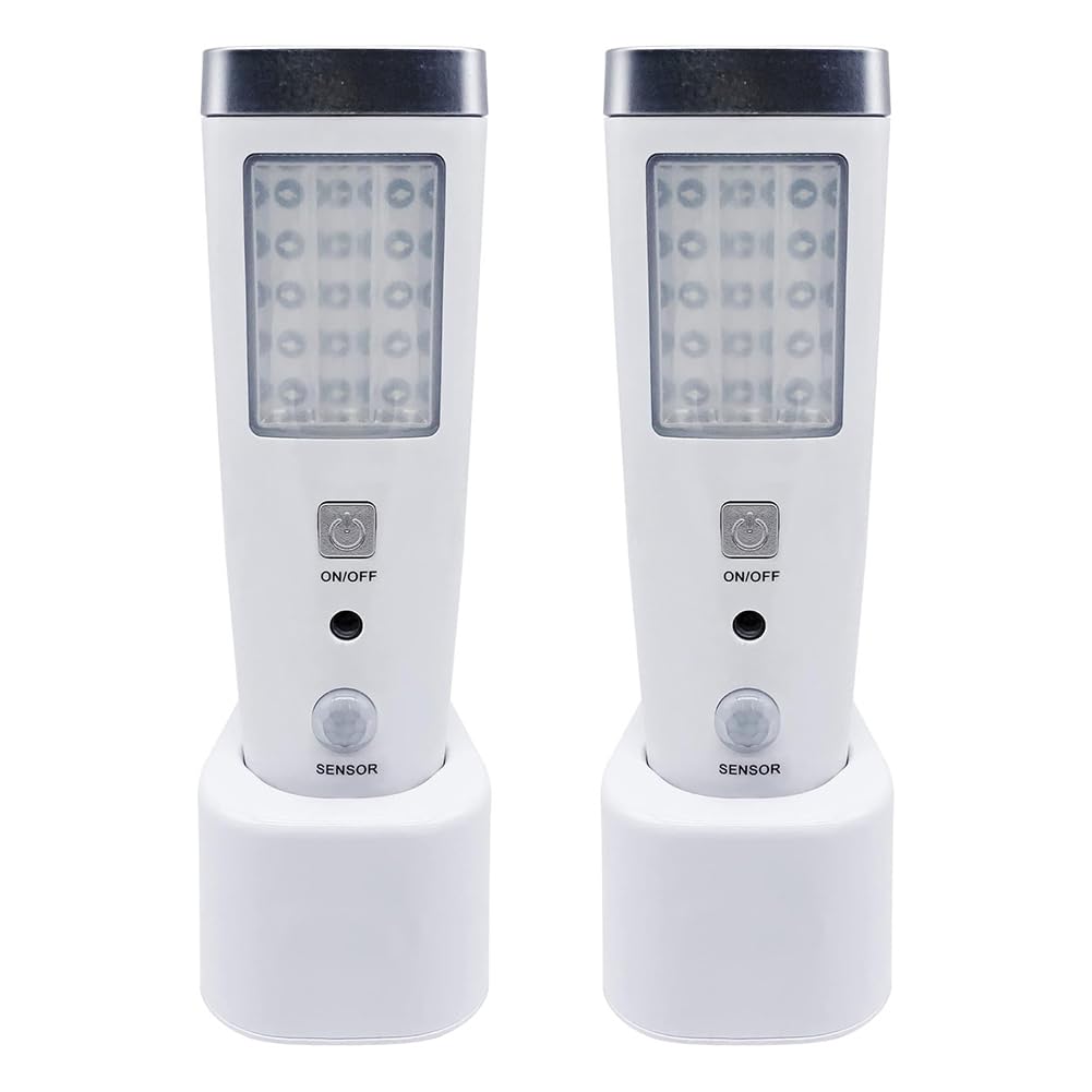 Applique Murale à Détecteur de Mouvement 4 en 1, Lampe de Poche LED Hors Tension, Lampe de Poche d'urgence Rechargeable, Prise UE
