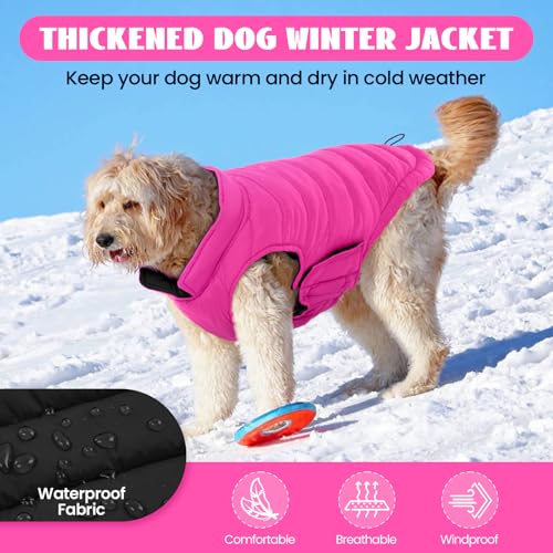 Lelepet Reversible Dog Winter Coat, Warm Waterproof Jacket for Medium Dogs Puppy Winter Puffer Jacket, Windproof Dog Vest - Image 4