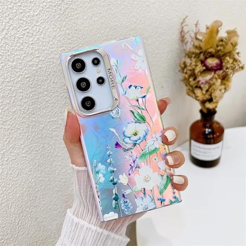 Coque Samsung S23 Plus rigide mate anti-traces et protectrice florale