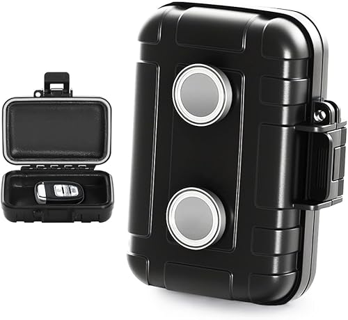 kaguster Caja magnética de plástico ABS resistente al agua para rastreadores GPS, oculta una llave, caja magnética para debajo del coche (ABS más