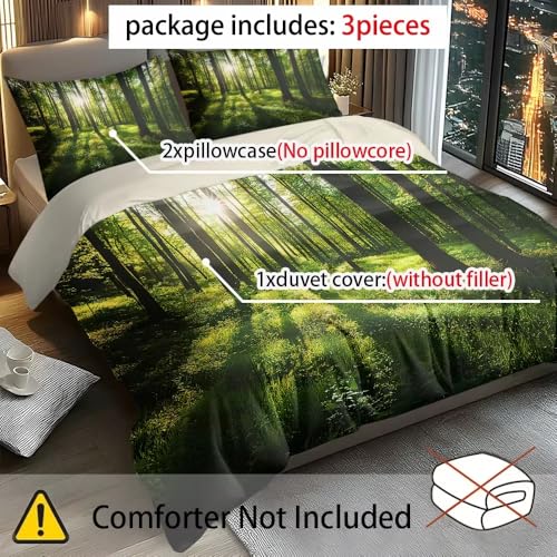 Ensemble de couette Forêt au Soleil 3 pièces avec drap et taie pour lit une place - 3