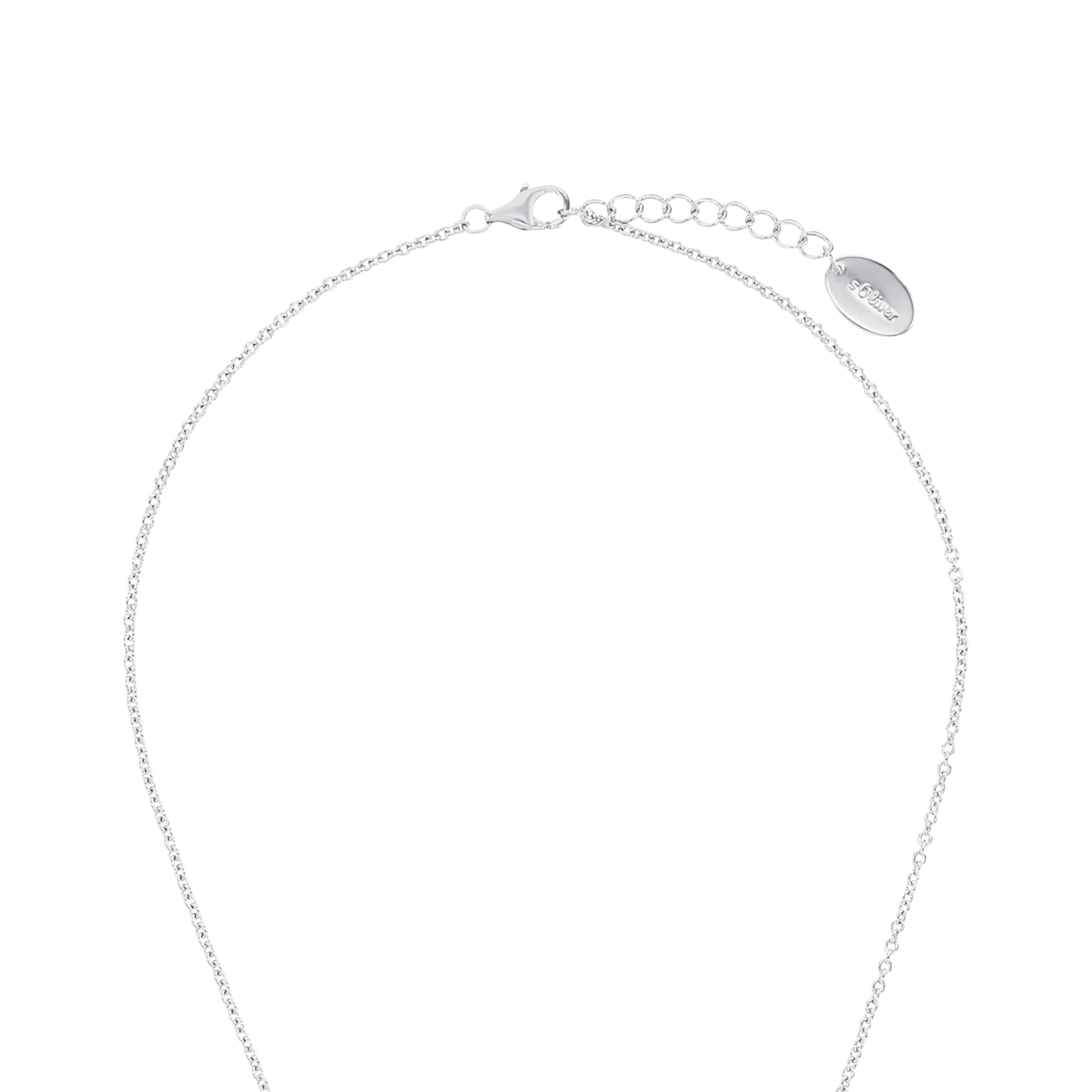 s.Oliver Kette mit Anhänger 925 Sterling Silber Damen Halsschmuck, mit Zirkonia synth., Herz, Kommt in Schmuck Geschenk Box