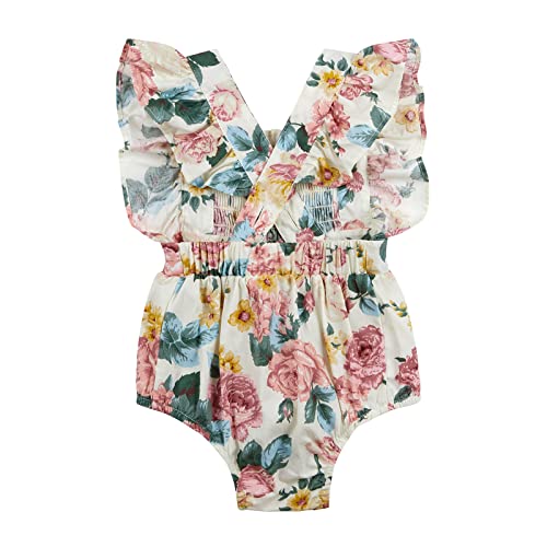 Arbag Baby Girls Rompers Ruffle Linen Cotton Baby Girl Clothes Spring Summer Backcross Jumpsuits (Multicolored, 3-6 Months) #TOP1