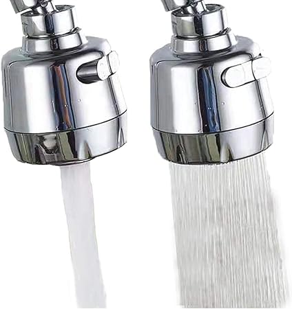 FITVERT Tap Extendor For Kitchen Sink | 360 degree Rotatable Splash Filter Faucet With 3 Modes | Tap Extender For Wash Basin/Bathroom | Tap Water Filter | Tap for Saving Water - Short, Silver