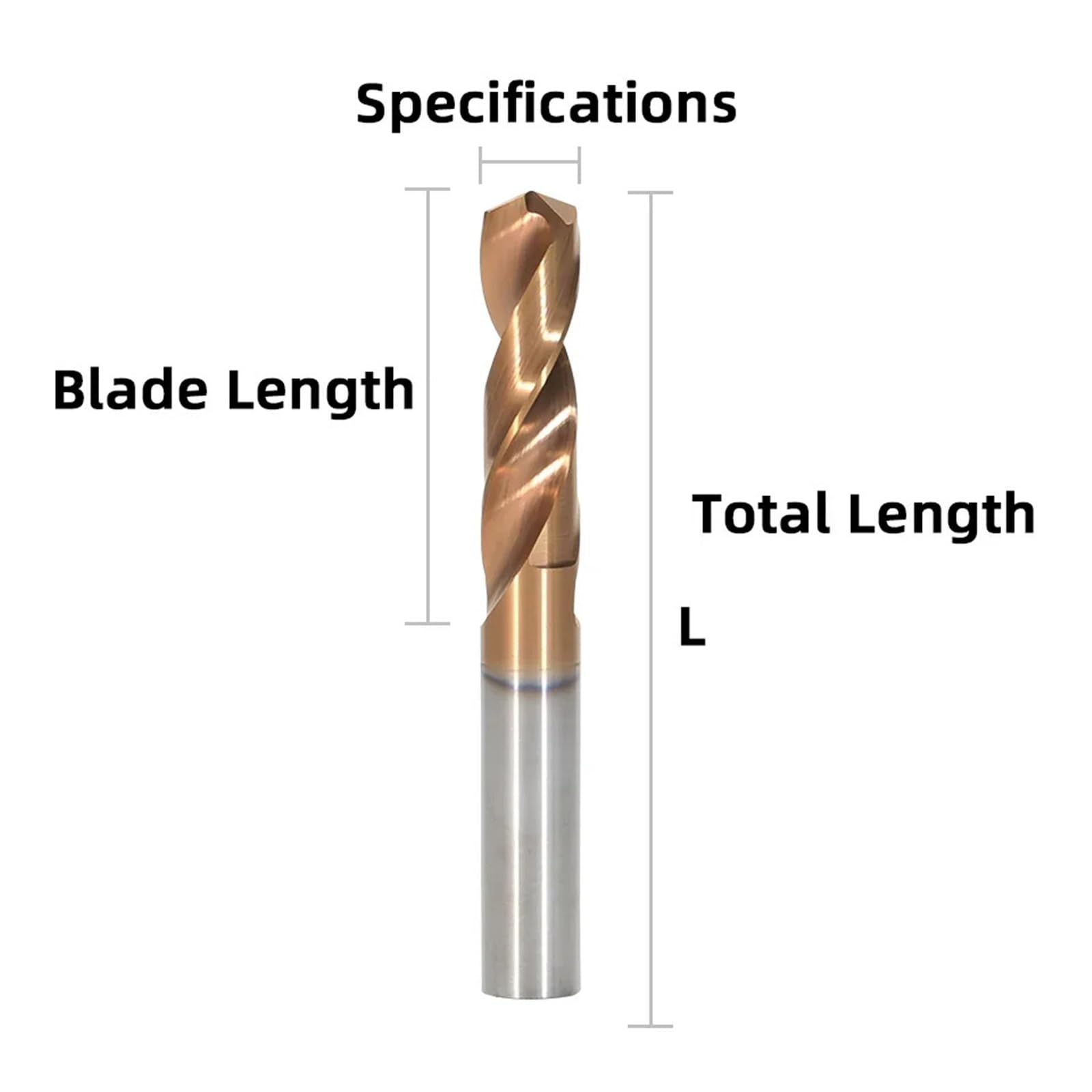 Brocas de carburo de tungsteno HRC55°, brocas de Metal for metal duro, torno CNC, herramienta de perforación de acero de 0,5-20,0mm(3.6mmx25x50L)