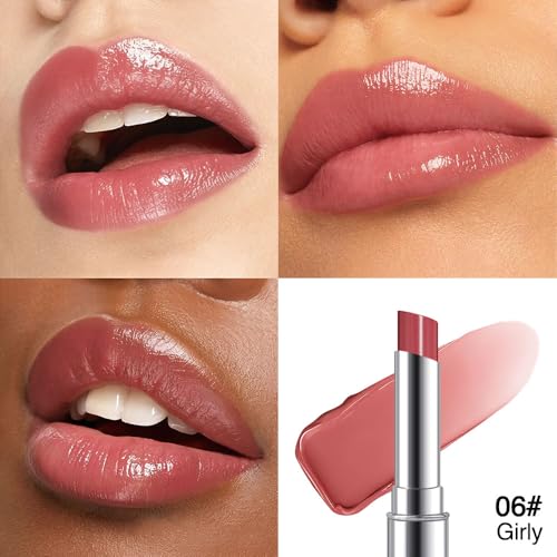 Image of Girly Pink Honey Tinted Lip Balm for Women, Hydrating Lip Oil Stick Lip Gloss Lipstick for Mature Skin, Sheer Lightweight Moisturizing Lip Tint Balm with Natural Shine, Vegan & Cruelty-Free