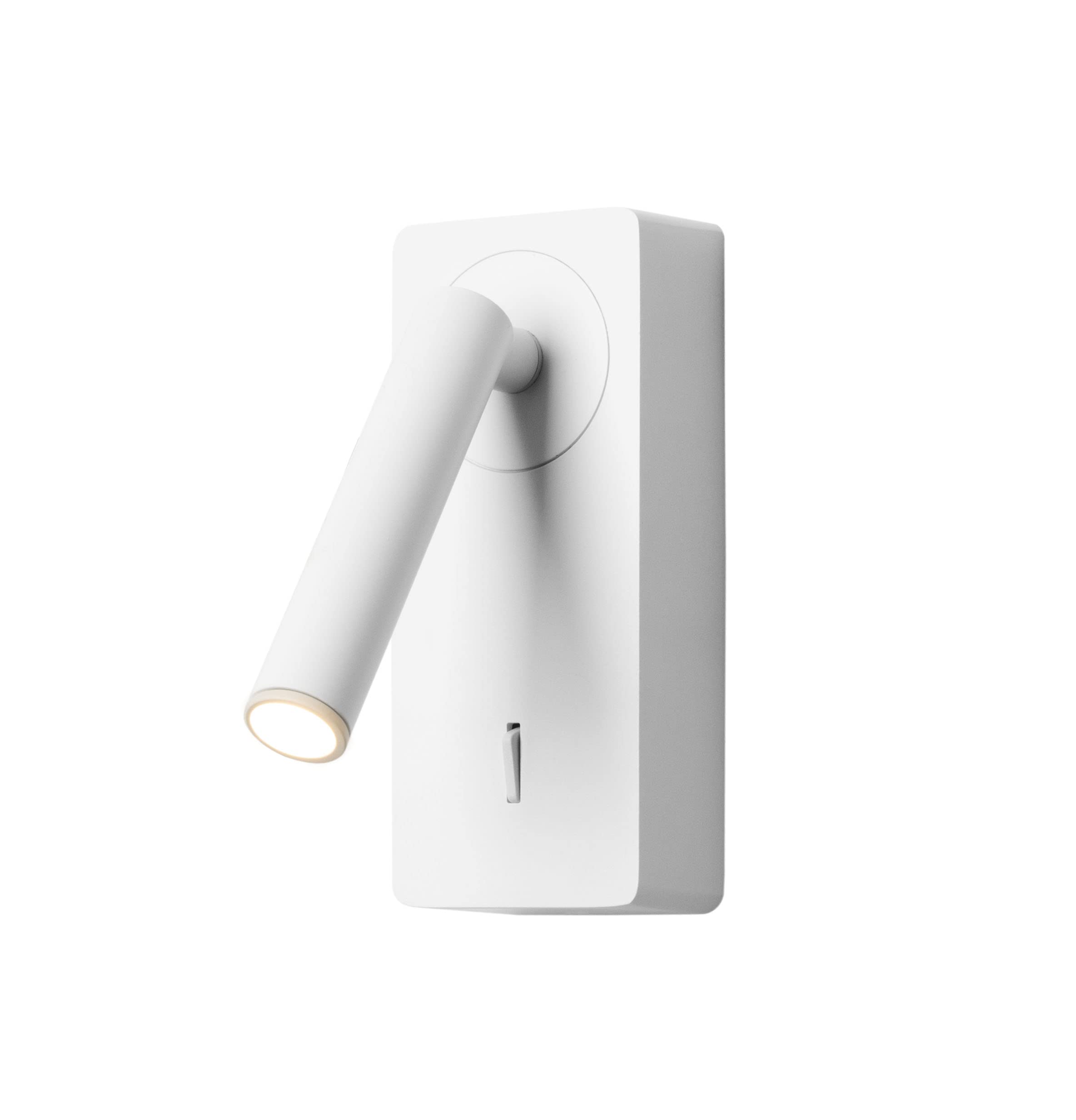 FORLIGHT Luz de Lectura LED para Dormitorio - Luz Cálida 3000K con Interruptor, Aplique de Pared para Cabecero de Cama, Blanco, Iluminación Interior Eficiente y Elegante