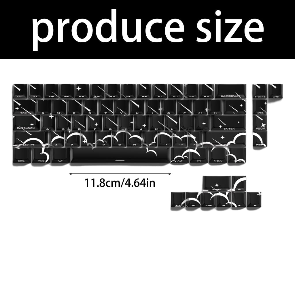 Tastiere meccaniche Keycap Set Illuminazione Lato Stampa Star Rain Theme 74 Keycaps