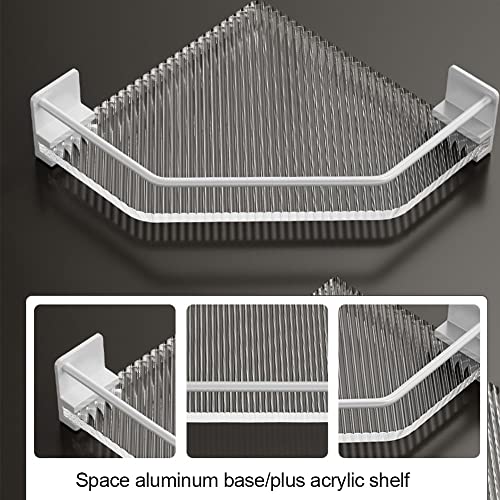 Étagère de rangement de douche blanche double layer trépied sans perforation - 5