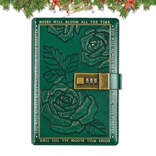 ロック付きダイアリー - B6 日記帳ノート - 224ページ レザー調ローズ ハードカバー ライン入り 個人用オーガナイザー ダイアリー プレンナー 女性 男性 子供 ティーン 学校 旅行 誕生日 クリスマス - キッズ 大人 男女 ティーン 学校 旅行