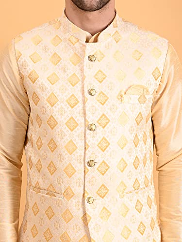 Image of Uri and MacKenzie Men's Silk Blend Kurta Pajama with Designer Ethnic Nehru Jacket /Modi Jacket