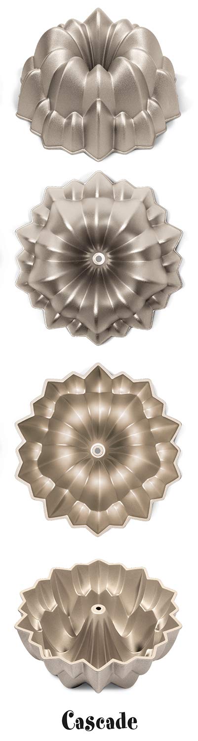 Guardini, Molde para tarta Cascada Ø 24 cm, aluminio inyectado, Champán y Bronce, línea Sweet Magic