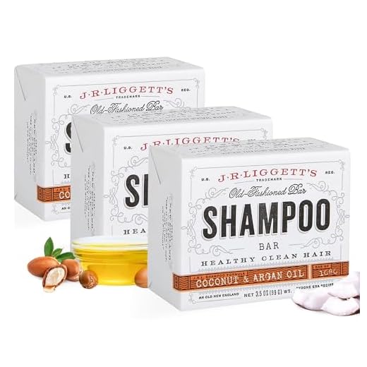 J·R·LIGGETT'S All-Natural Shampoo Bar, Virgin Coconut and Argan Oil - Strong and Healthy Hair-Nourish Follicles with Antioxidants and Vitamins-Detergent and Sulfate-Free, Set of Three, 3.5 Ounce Bars