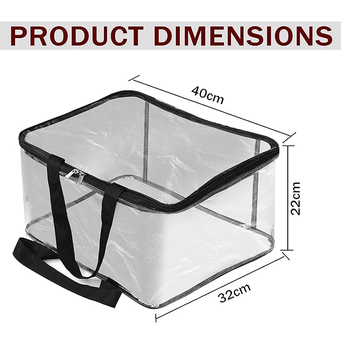 Image of Multipurpose Transparent Storage Bag for Clothes PVC Packing Organizer For Sarees Clothes - 40x32x22 CM (Pack Of 10)