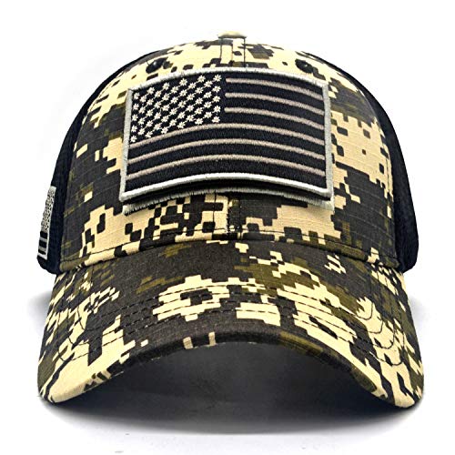 Image of Baseball Cap Low Profile American USA Flag Hat Adjustable Camo Mesh Unisex Caps