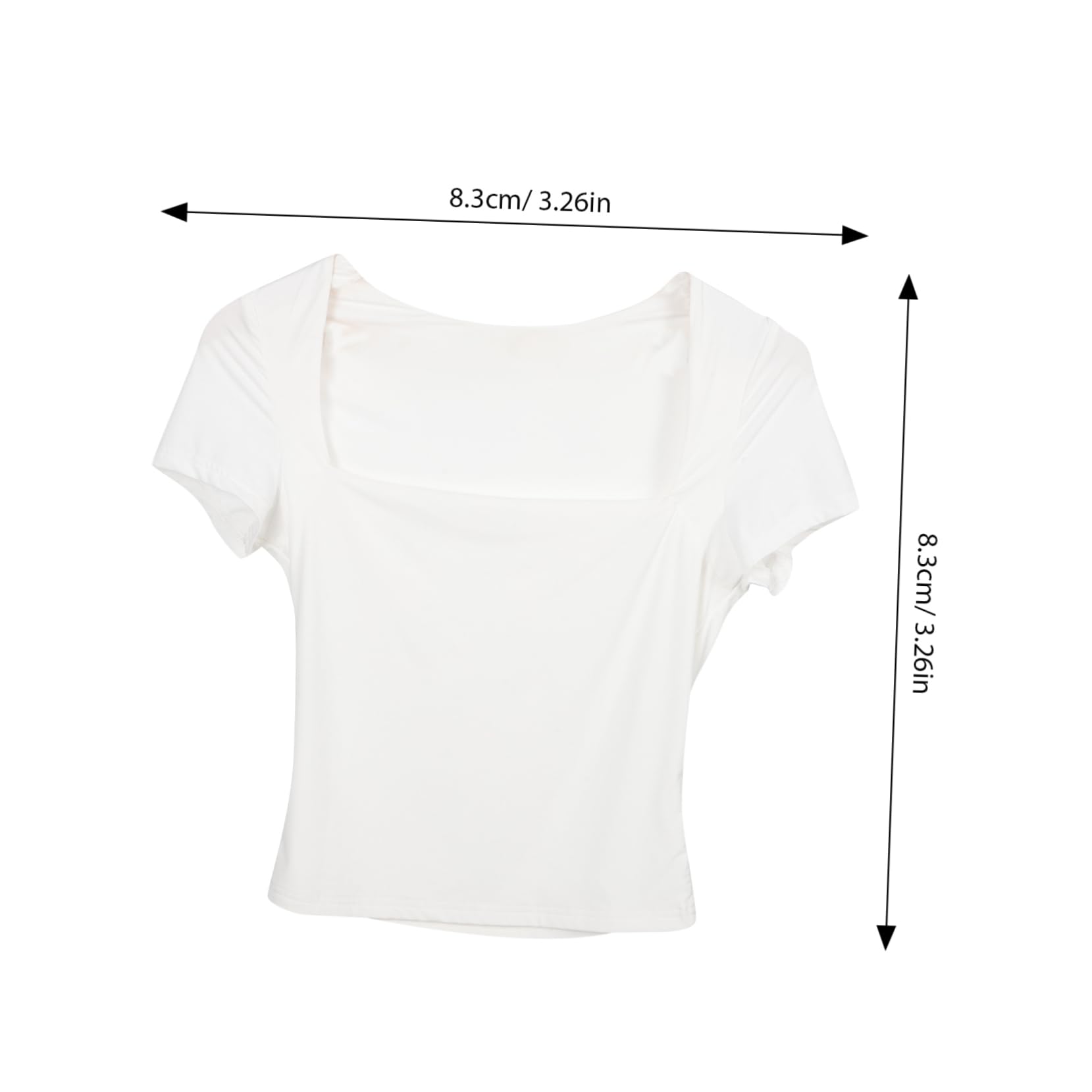 4piezas Camiseta Básica De Manga Corta para Mujer Cuello Cuadrado T-Shirt Color Sólido para Ocasiones Casual y Verano