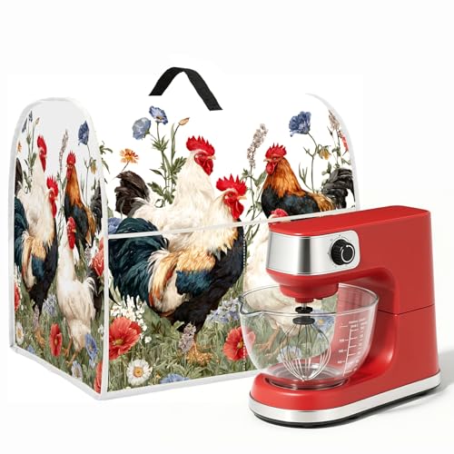 seewan Stand Mixer Dust Cover with Handle & Pocket, Durable Protector for 6-8 Qt Mixers, Stylish Farmhouse Vintage Design, Easy to Clean, Perfect for Kitchen Storage