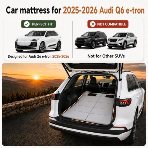 Image of Car Mattress for 2025-2026 Audi Q6 e-tron, Upgraded Non-Inflatable Thickened Foam SUV Car Camping Mattress, Foldable Trunk Sleeping Pad Car Bed Mattress for Road Trips Camping Travel