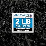Crinkle Cut Paper Shred Filler (2 LB) for Gift Wrapping & Basket Filling - Black | MagicWater Supply