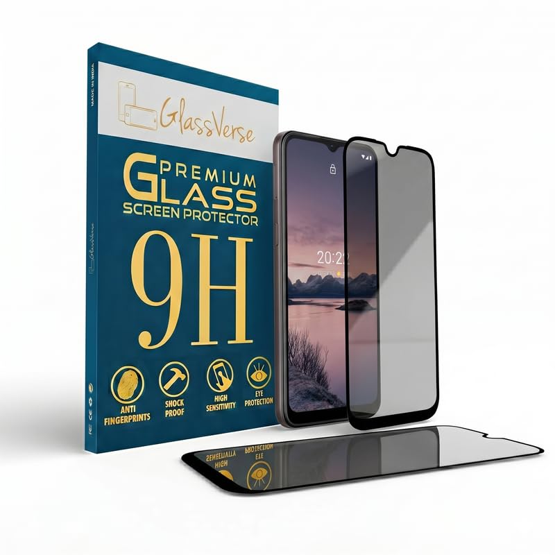 Image of GlassVerse Ultra Privacy Tempered Glass For Nokia G21 (PACK OF 1) with Free Installation Kit. Edge To Edge. (In-Screen FingerPrint Lock will not work with the Privacy Guard) - 6.5 inch