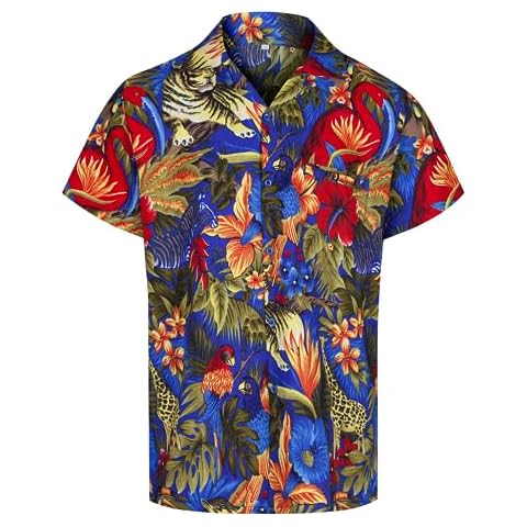 REDSTAR Jungle Print Hawaiian Shirt for Men Cover