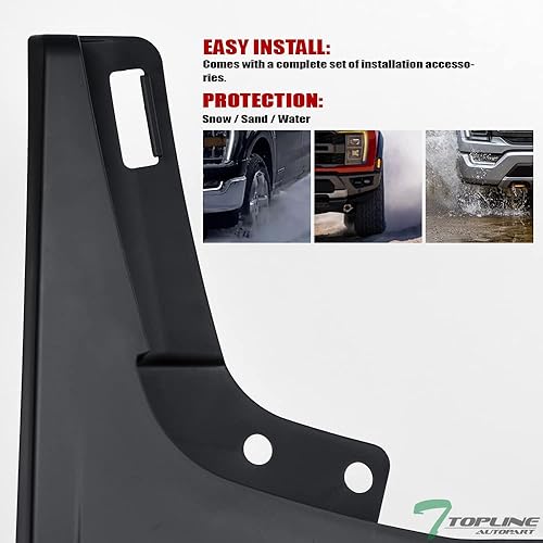 Miniatura 3 de Guardabarros delantero y trasero moldeado negro para guardabarros, 4 piezas compatibles con Ford F150 2021-2023