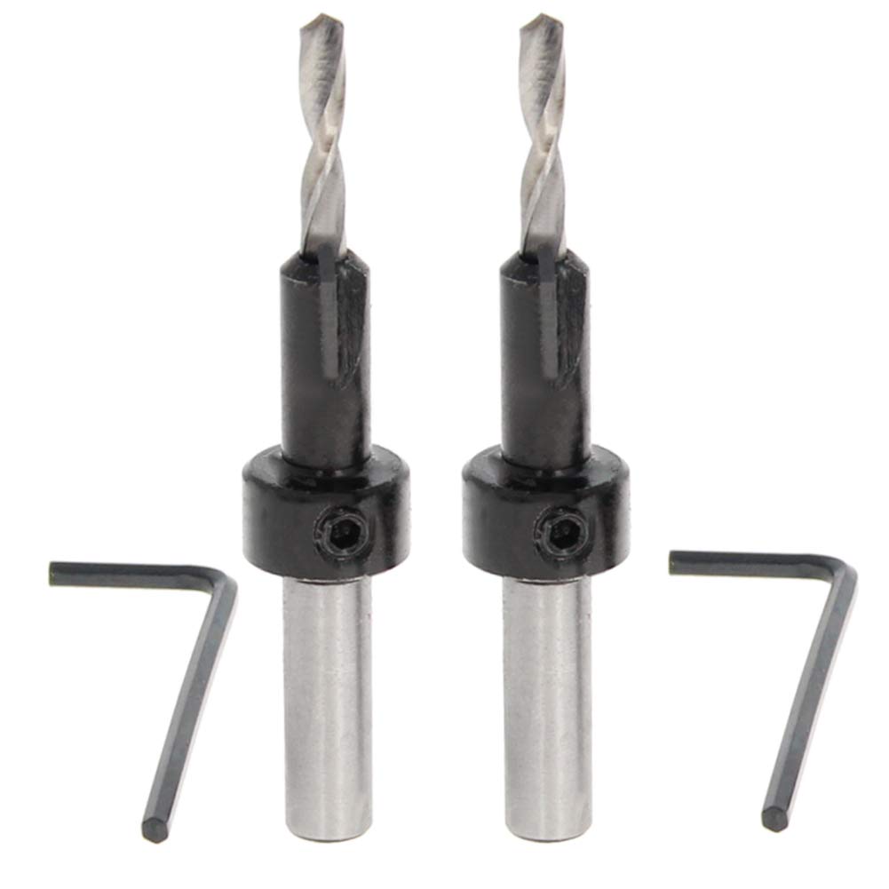 Auniwaig 4.2x10mm Countersink Drill Bit Punch Tool with Hex Wrench Counter Sinker Drill Bit for Wood Woodworking Cemented Carbide Carpentry Bit 2pcs