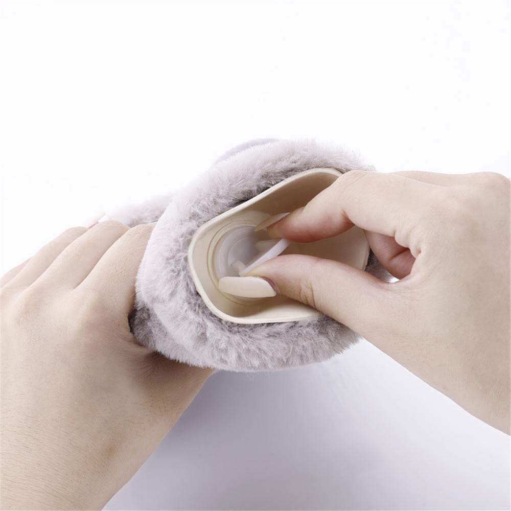 Borsa dell'acqua calda con coperchio in peluche modello animale 500 ml di gomma per alleviare il dolore mani piedi più caldo regalo per donne ragazze - Mix - 4pc