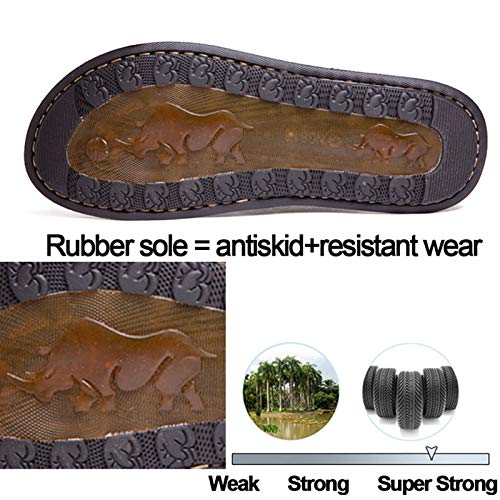 Mens Flip Flops Casual Leather Home Sandals For Mens Rubber Sole Slippers3