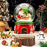 NEMMXUB Palla di vetro con neve, Babbo Natale, Decorazione natalizia a forma di palla di neve, decorazione squisita per la casa, circa 13,5 x 8,5 cm/Ø 8,5 cm