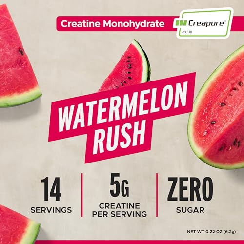 Image of FITAID Creatine Powder, Watermelon Rush (14 Stick Packs) | Easy-mix Watermelon Rush Creatine Monohydrate single-serve stick packs. ATP pre-workout supplement for strength & muscle.