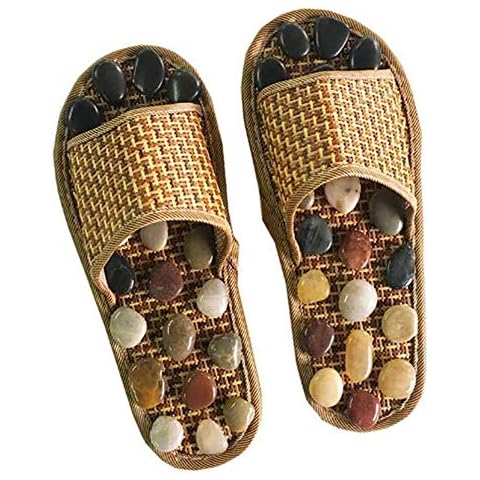 BZGG Foot Massage Shoes Slippers Health Natural Cobblestone Massage Relieve Fatigue Home Couple Sandals Cover