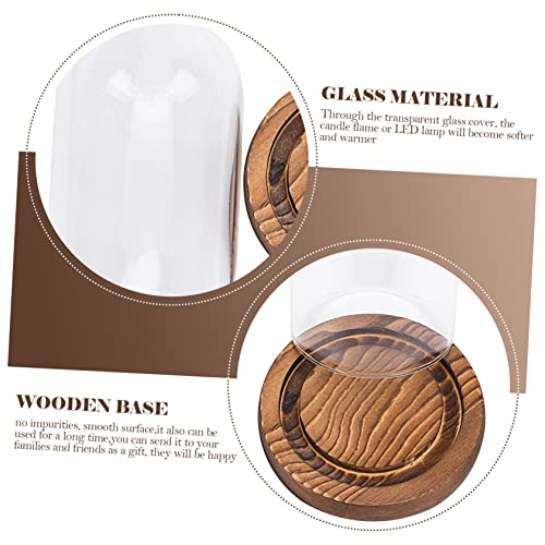 1 Set Glass Candlestick Shades Transparent Glass Cloche Decorative Glass Dome Candle Holder Desktop Candle Cover Household Glass Cloche Candle Accessory Home Accessory