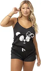 Pijama Baby Doll Curto Canelado Alça Fina Adulto Feminino Roupa de Dormir