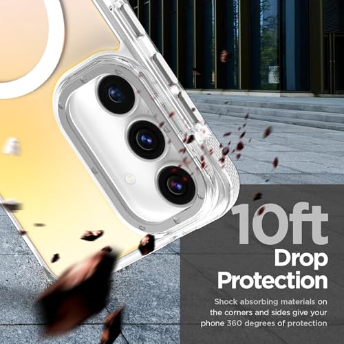 Image of Magnetic Case for Samsung Galaxy S25 FE 5G [Compatible with Magsafe] [Cute Fashion Fluorescent Design] [1 Screen Protector] Slim Translucent Matte Case for Galaxy S25 FE 5G 6.7 inch, White
