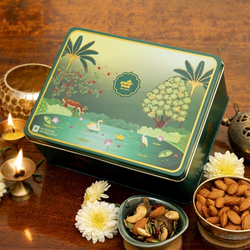 Image of Paper Boat Diwali Dry Fruits Gift Box, 200g - Diwali Gift Hamper | Festive Dry Fruit Gift | Assorted Mixed Nuts, Dry Fruits & Trail Mix | Cashew, Almonds, Berries and Mixed Nuts